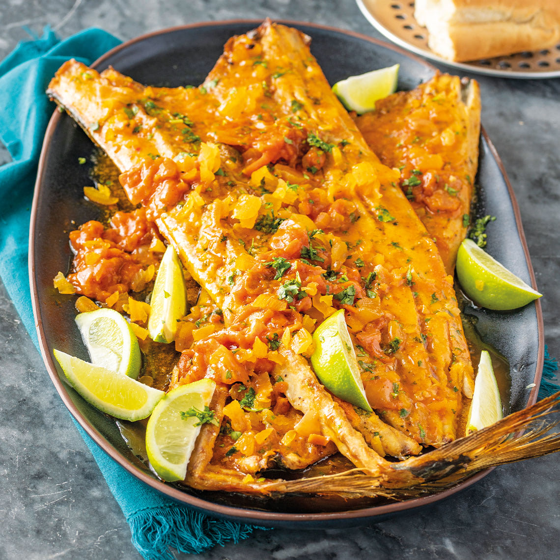 Apricot and chakalaka braaied snoek