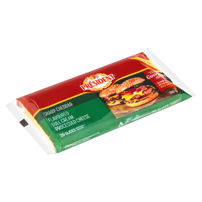 President Sharp Cheddar Full Cream Processed Cheese Slices 380g | PnP