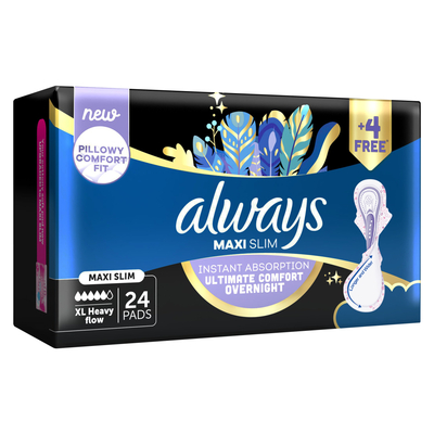 Always Maxi Slim Extra Long Sanitary Pads 24 Pack | PnP