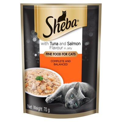 Sheba Wet Cat Food With Tuna & Salmon Flavour in Jelly 70g