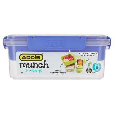 Addis Assorted Colours Clip & Seal Multi Comp Lunch 2L Box | PnP