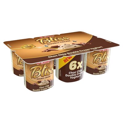 Clover Bliss Choc Chip Double Cream Yoghurt 6 Pack