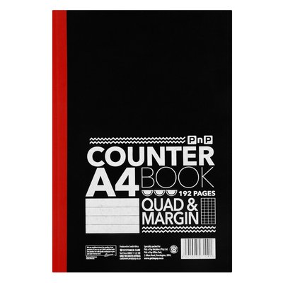 PnP A4 Quad Margin Counter Book 192 Pages