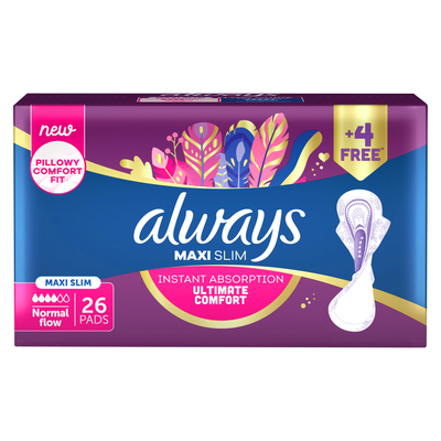 Always Maxi Slim Normal Sanitary Pads 26 Pack | PnP