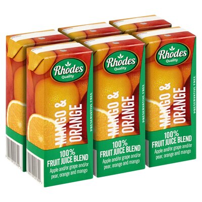 Rhodes Mango & Orange 100% Fruit Juice 200ml x 6 | PnP