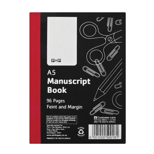 PnP A5 96 Page Feint & Margin Manuscript Book | PnP