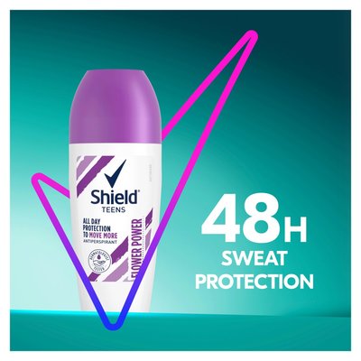 Shield Teens Flower Power Antiperspirant Roll_on Deodorant 50ml | PnP