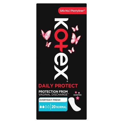 Kotex Daily Protect Normal Pantyliners 20 Pack