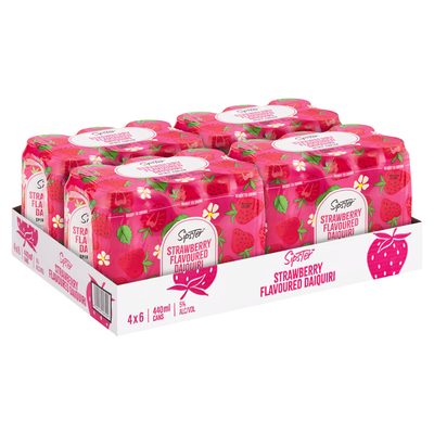 Sipster Strawberry Flavoured Daiquiri Spirit Cooler Can 24 x 440ml