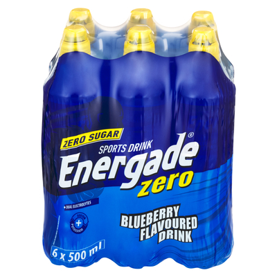 Energade Zero Sugar Blueberry Flavoured Sports Drink 6 x 500ml | PnP