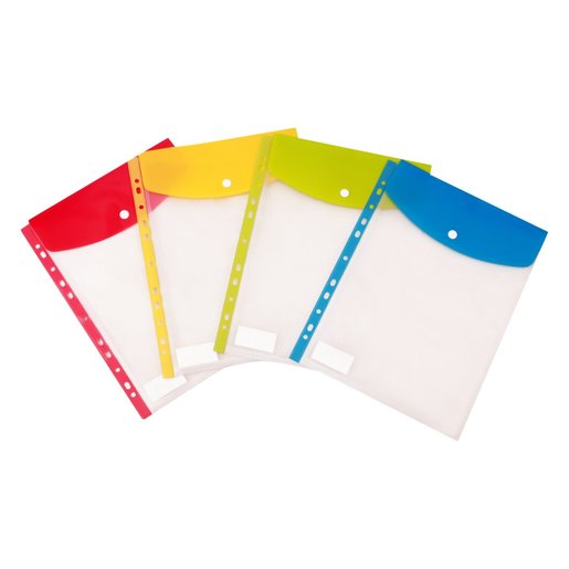 Kenzel A4 Top Load Punched Carry Folder Assorted Colours PnP
