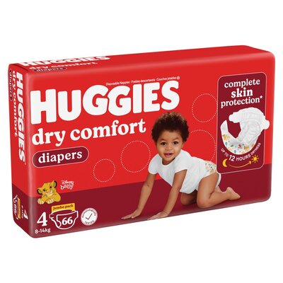Huggies Dry Comfort Size 4 Nappies 44 Pack