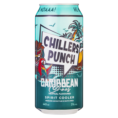 Chillers Punch Caribbean Chaos Tropical Flavoured Spirit Cooler 6 X 