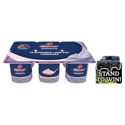 Clover Classic Low Fat Smooth Berry Yoghurt 6 x 100g