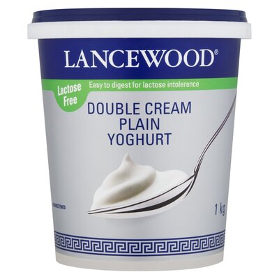 Lancewood Lactose Free Plain Double Cream Yoghurt 1kg