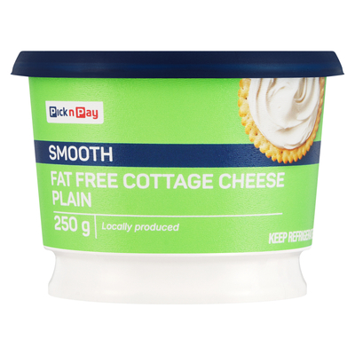 PnP Live Well Smooth Plain Fat Free Cottage Cheese 250g
