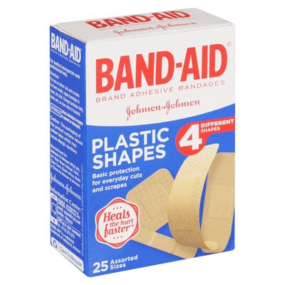 Band-aid Assorted Plastic Shapes Plasters 25 Pack | Smart Price ...
