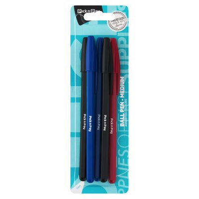 PnP Assorted Ball Pen Med 5 Pack