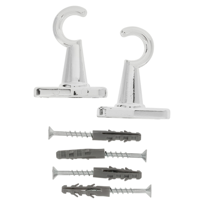 Rufflette Chrome Plastic Brackets 16mm 2 Pack | PnP