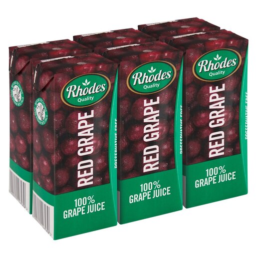 Rhodes 100% Red Grape Fruit Juice Blend 6 x 200ml | Smart Price ...