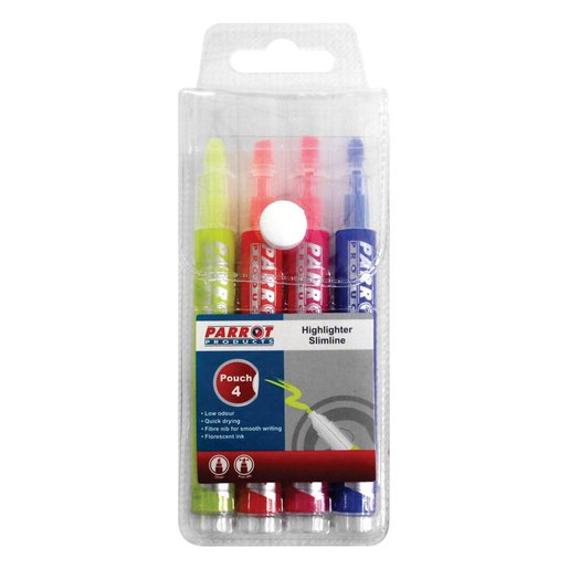 Parrot Slimline Highlighter 4 Pack | PnP