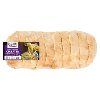 PnP Let's Cook Braai Garlic & Parsley Ciabatta 350g