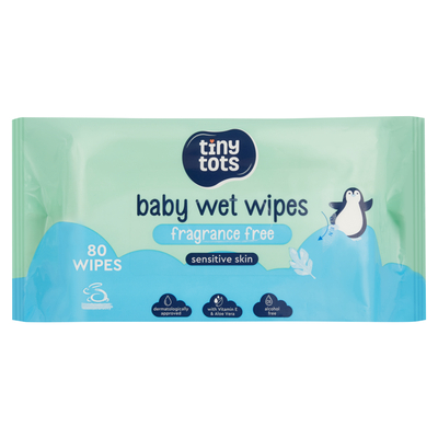PnP Tiny Tots Baby Wet Wipes Fragranced Free 80 Wipes