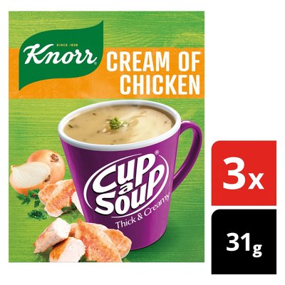 Knorr Cup-A-Soup Thick & Creamy Cream of Chicken Instant Soup 3 x 31g ...