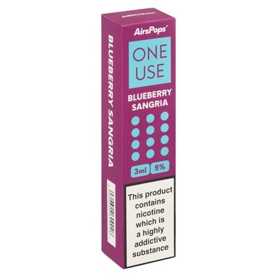 AirsPops One Use Blueberry Sangria 5% Nicotine Salt Disposable Vape 3ml |  Smart Price Specials | PnP Home