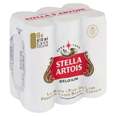 Stella Artois Premium Lager Beer 6 x 410ml
