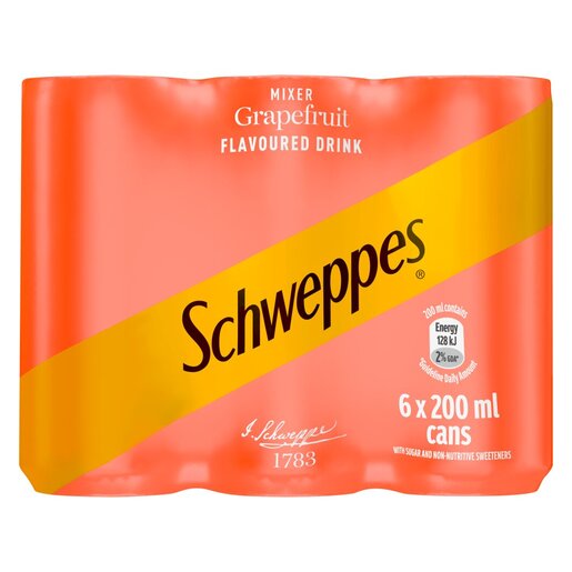 Schweppes Mixer Grapefruit Flavoured Drink 200ml x 6 PnP