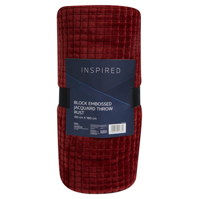 Inspired Block Emboss Throw Rust | PnP