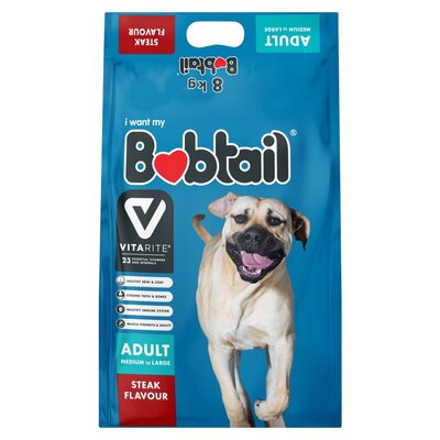 Bobtail Medium Large Steak Dog Food 8kg PnP