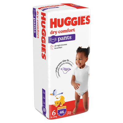 Huggies Dry Comfort Pants Size 6 Jumbo Pack 46 Pants