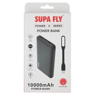 Superfly Power Bank 10000 MAH Black, Smart Price Specials