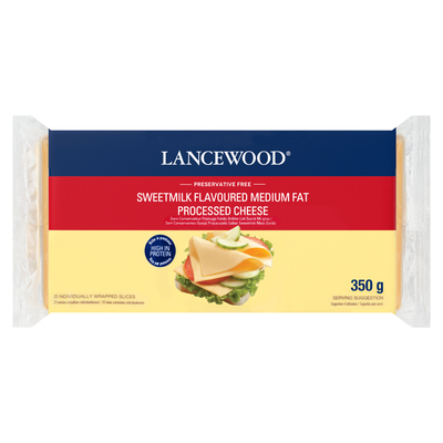 Lancewood Sliced Processed Sweetmilk Cheese 350g