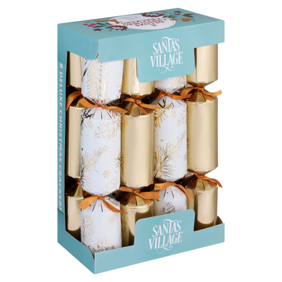 Santa's Village Assorted Metalised Christmas Crackers 8 Pack