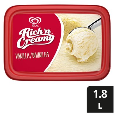 Ola Rich n Creamy Vanilla Flavoured Ice Cream Tub 1.8l