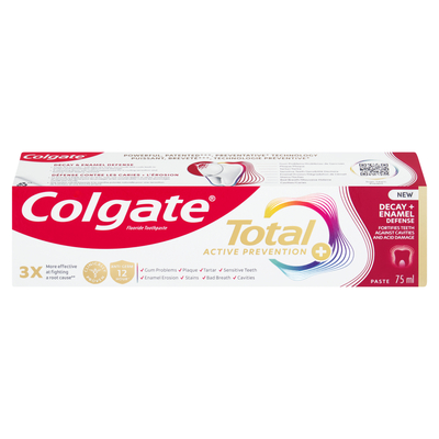 Colgate Total Active Prevention Decay & Enamel Defense Toothpaste 75ml ...