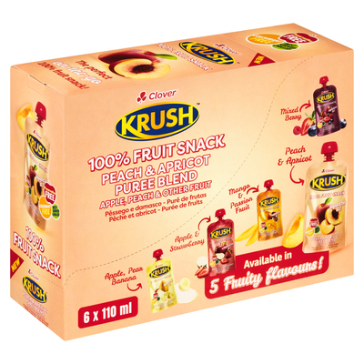 Clover Krush Peach & Apricot Puree Blend 6 x 110ml | PnP