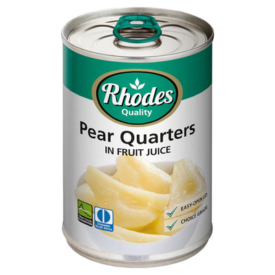 Rhodes Pear Quarters In Juice 410g | PnP