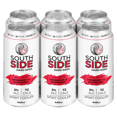 South Side Cranberry & Raspberry Spirit Cooler 6 x 440ml | PnP