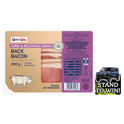 PnP Back Bacon 200g