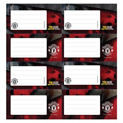 Man United Book Labels 16 Pack