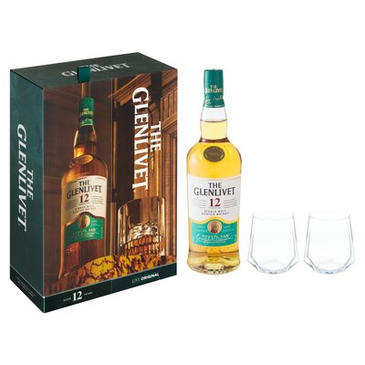 Glenlivet 12yo Scottish Whisky with 2 Glasses | PnP