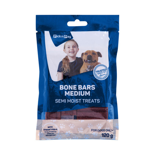 PnP Pet Semi Moist Treat Med Bone Bars 120g PnP