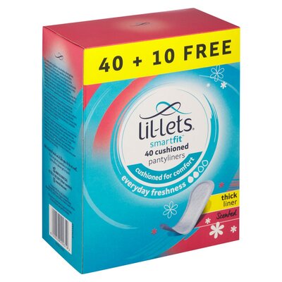 Lil-lets Smartfit Scented Thick Cushioned Pantyliners 50 Pack | PnP