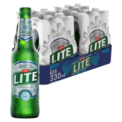 Castle Lite Premium Lager Beer 24 x 330ml | Smart Price Specials | PnP Home