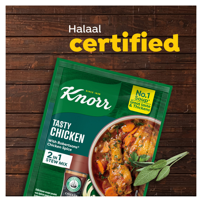 Knorr Tasty Chicken With Robertsons Chicken Spice 2 in 1 Stew Mix