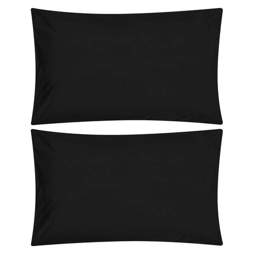 Real Home Standard Pillow Cases Black 2 Pack PnP